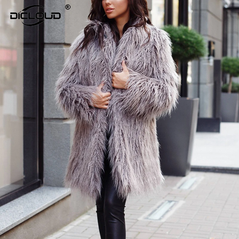 Sheep fur coat womens Clearance