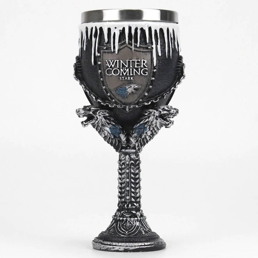 Game of Throne Goblet Wine Glass House s head is Coming Wine Glass Goblet Christmas Halloween Gift
