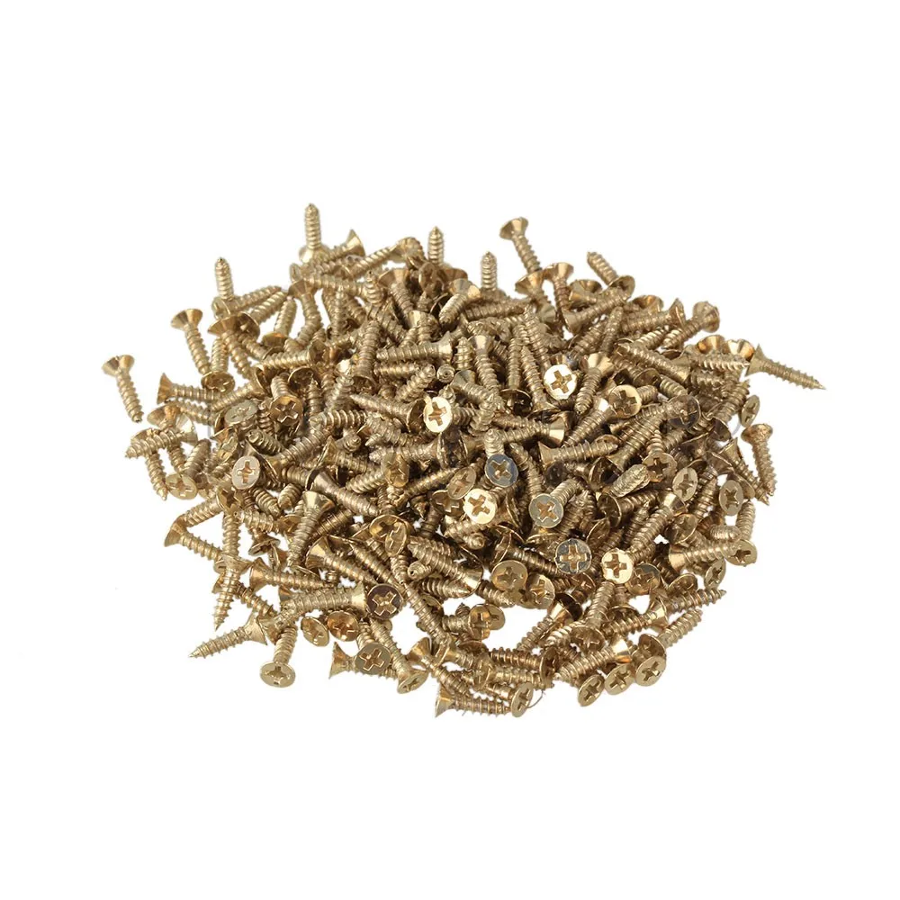 

BQLZR 100PCS Yellow Antique Particle Self-tapping 2.5mm Dia Screw Iron Hardware