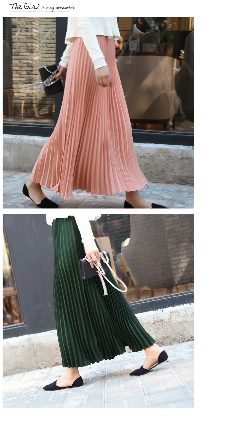 Qiuxuan, женские макси одноцветные юбки, Весенняя эластичная плиссированная юбка с высокой талией, юбка длиной до щиколотки, женские повседневные юбки, разные цвета