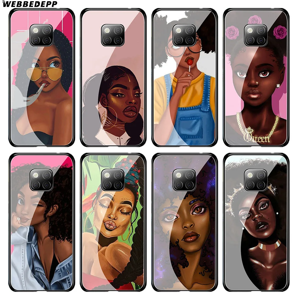 Чехол из закаленного стекла WEBBEDEPP Africana Belleza для Huawei Mate 20 P20 P10 P Smart 2019 2018 &amp Honor 10 9 8X 7A
