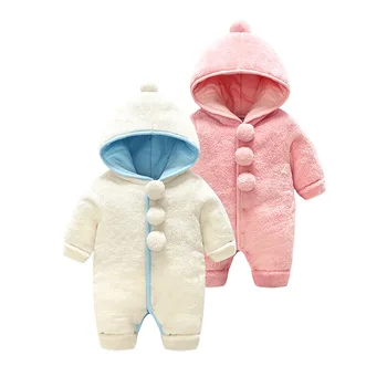 

Baby Boy Girl Thicken Hooded Romper 2018New Winter Unisex Warm Jumpsuit Overall Thick Sleeping Bag Infant Outfit Clothes Born 3M