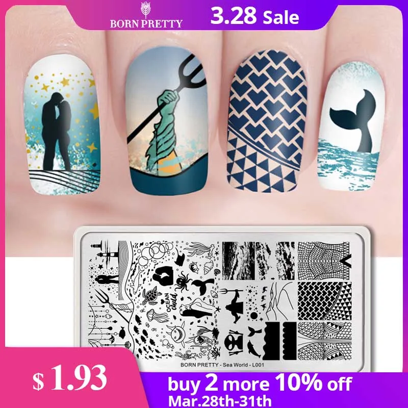 

BORN PRETTY Nail Stamping Plates Rectangle Nail Art Tool Stainless Steel Nail Stamp Image Template DIY Nail Designs Manicure