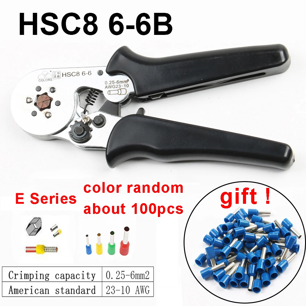 HSC810S 23 7AWG HSC8 6 4B/6 0 25 6mm2 16 4 обжимные плоскогубцы с электрической трубкой терминалы