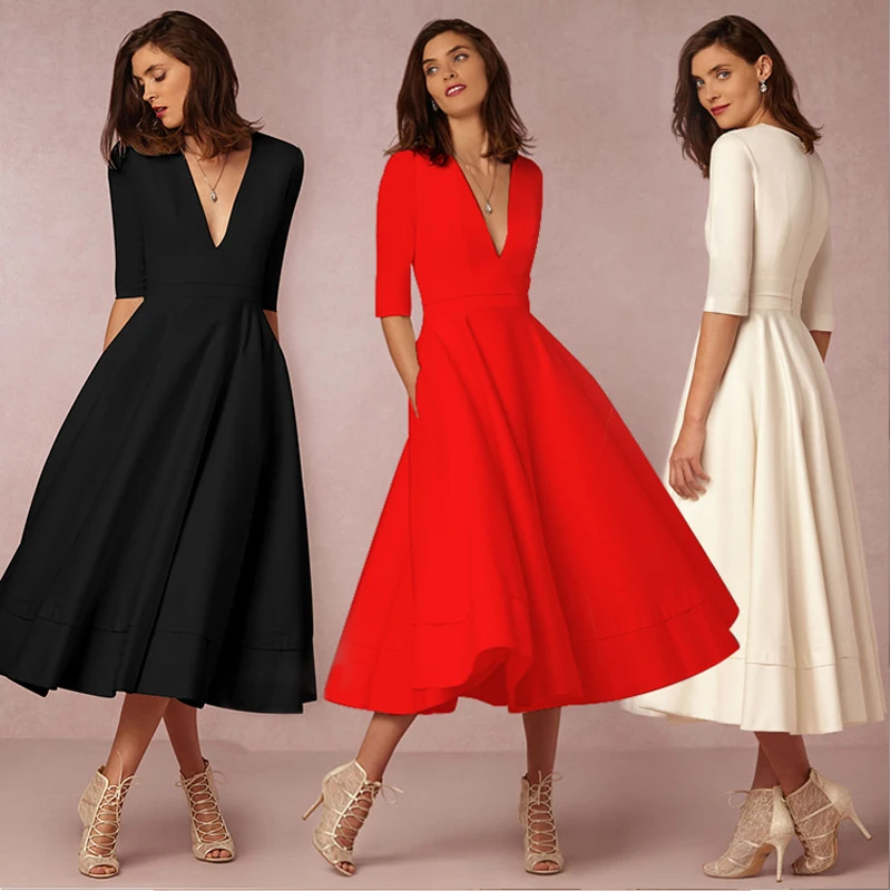 CYAN-Vintage-Autumn-Winter-Dress-Women-2018-Casual-Plus-Size-Elegant-Ball-Gown-Party-Dresses-Female (2)