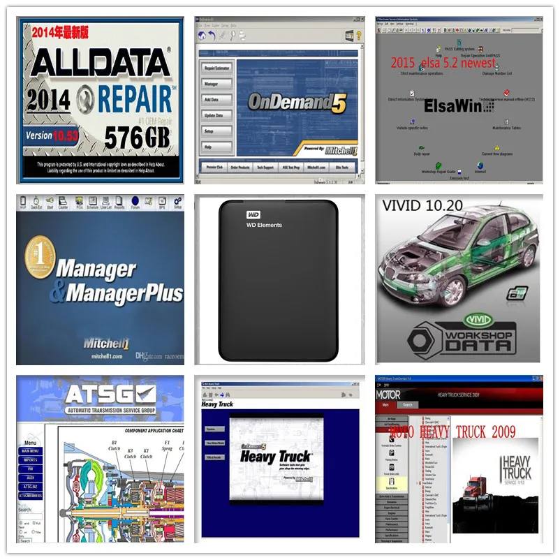 

2019 Hot Auto Repair Alldata Software V10.53+mitchell on demand 5 software 2015 usb hard disk 1TB all data DHL free shipping