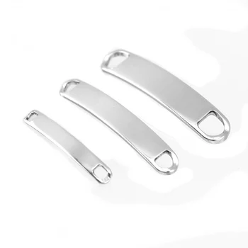 

100% Stainless Steel ID Tag Plate Blank Metal Plates For Engraving Connector Billet For Bracelets Accessories Wholesale 50pcs