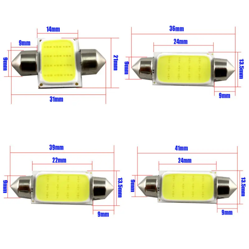 YM E Bright 500 шт./лот C5W Festoon COB 31 мм/36 мм/39 мм/41 мм 1 5 Вт 12 В купольные лампы Индикатор