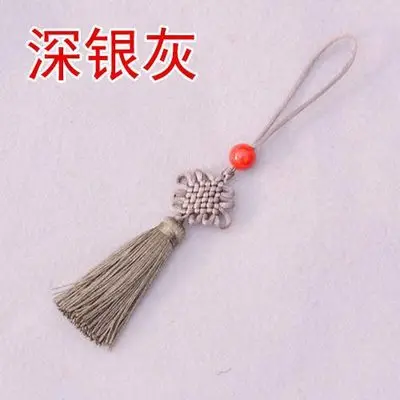 Китайский узел, длинная шелковая кисточка, дизайн кистей с бусинами для браслета, подвеска в виде ключа, цепочка, сделай сам, подвеска, подвески, фурнитура - Цвет: 8