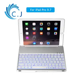 CJ Bluetooth беспроводной смарт-клавиатура чехол для Apple ipad pro keyboardдля ipad pro 9,7 металлический корпус + Blacklight + автоматический сон