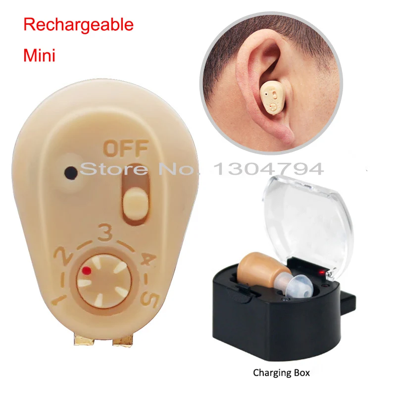 2017NEW! Rechargeable mini in ear hearing aid ear sound
