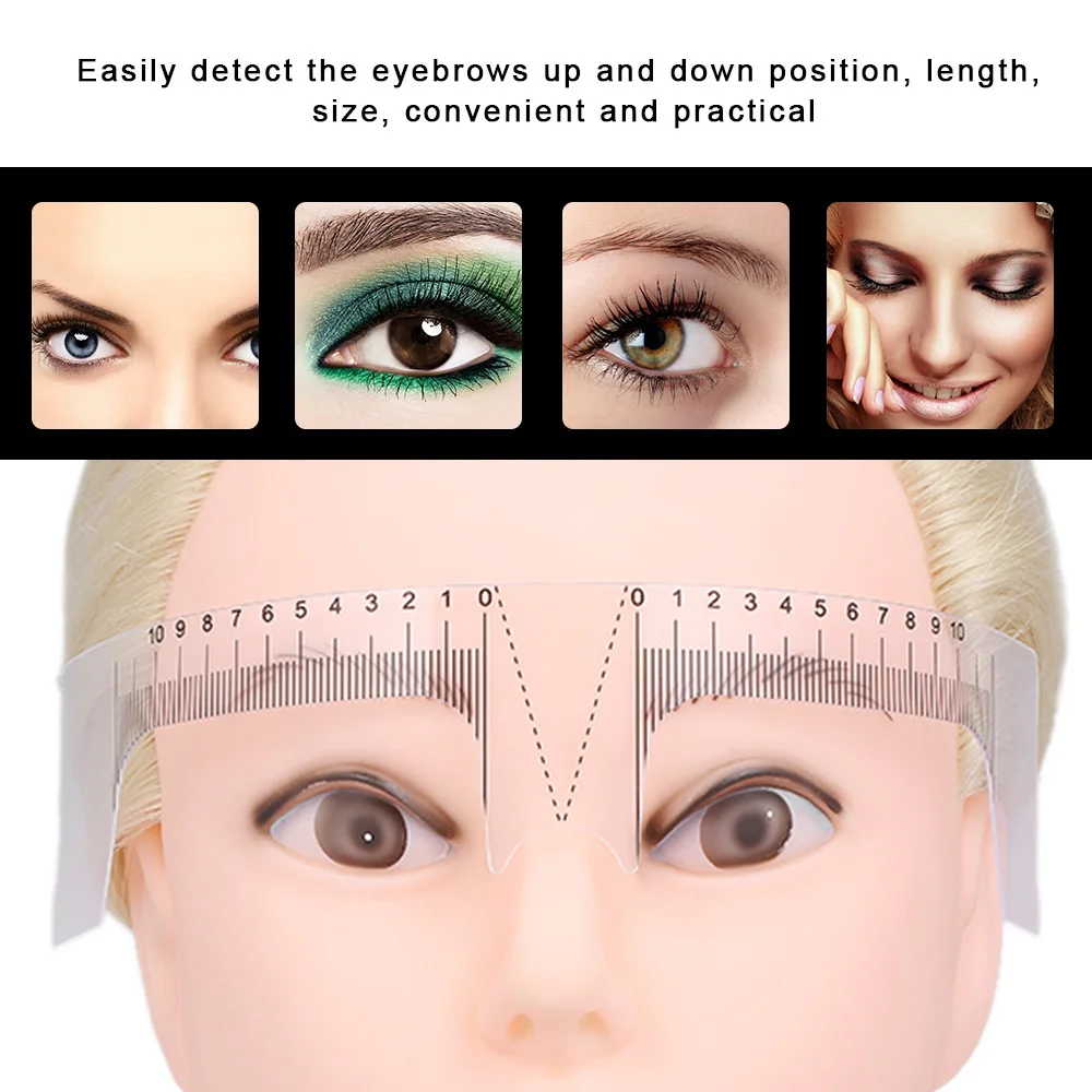 1PC Reusable Semi Permanent Eye Brow Measure Tool Eyebrow Ruler Eyebrow