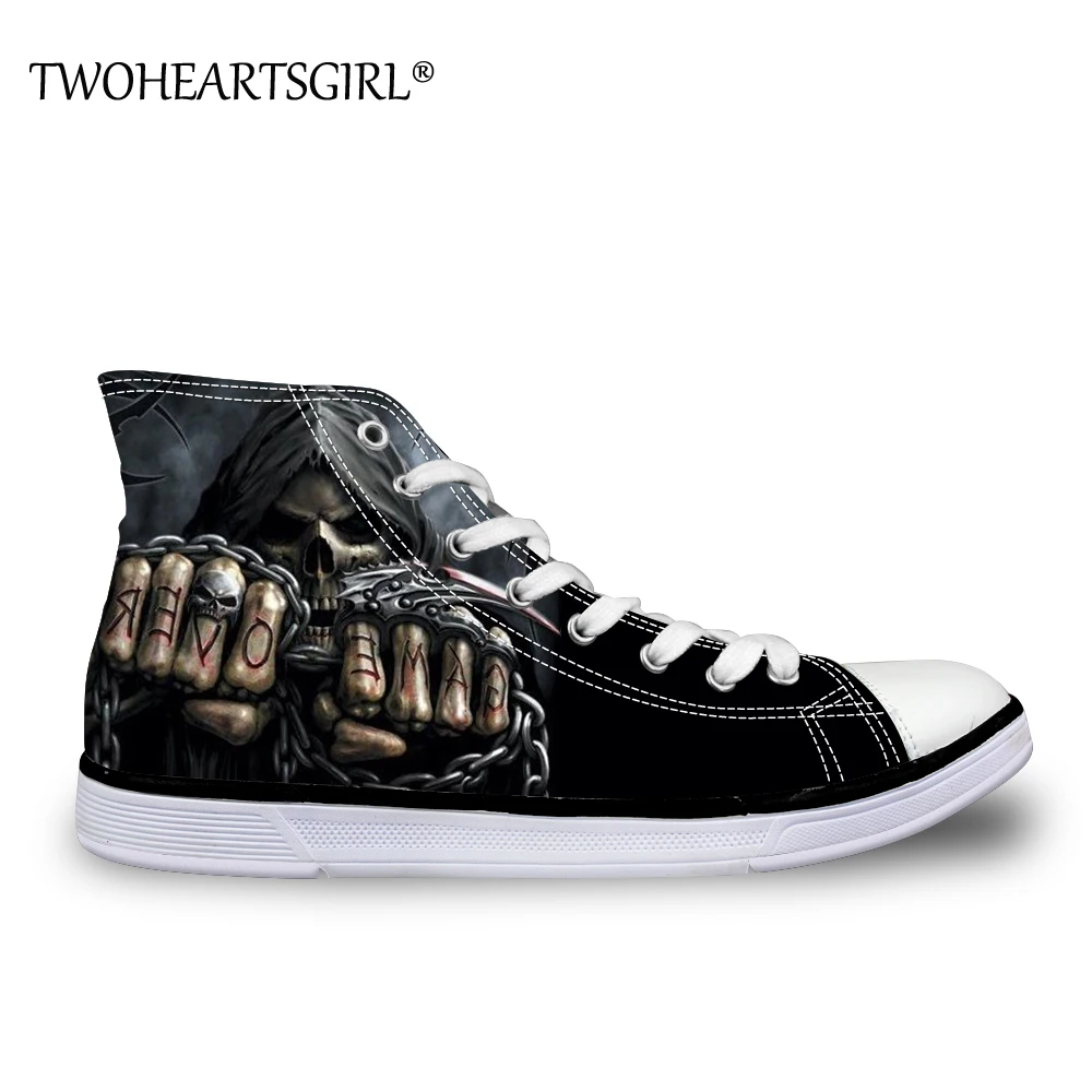 

Twoheartsgirl Cool Girls' Canvas Shoes Fashion Women Breathable Ankle Canvas Shoes Skull Design Girl Vulcanize Shoes Flats Shoes