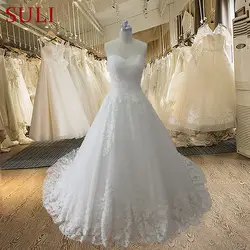 Hw102 Милая Vestido De Noiva Кружево до линии развертки trainbridal свадебное платье