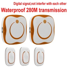 Наборы Колец 3 излучателей+ 2 радиоприемное устройство звонка наборы водонепроницаемый 280 м работает беспроводной дверной звонок, дверной звонок, беспроводной, беспроводное кольцо, дверной звонок