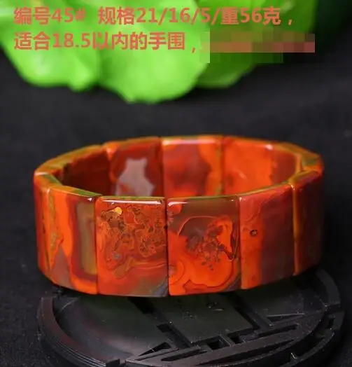 

free shipping Natural Warring States 21*16mm Red Agate Bracelet Ring Men and women Natural Crystal Hand Bracelet