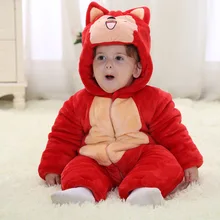 Fashion infant winter clothes new born one year old baby warm jumpsuit