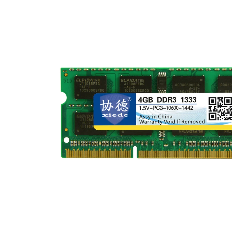 Модуль оперативной памяти ноутбука Xiede Ddr3 1333 Pc3-10600 204Pin Dimm 1333Mhz для ноутбуков