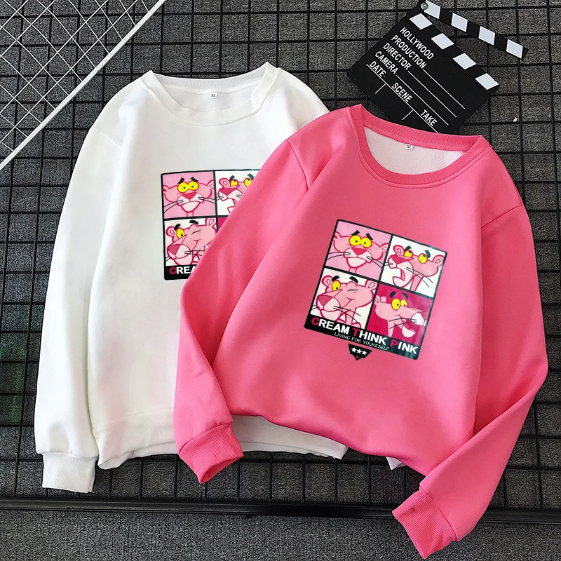 

red velvet kpop pink panther add velvet frete gratis womens clothing pink hoodie kawaii clothes sweatshirt long k pop hoodies