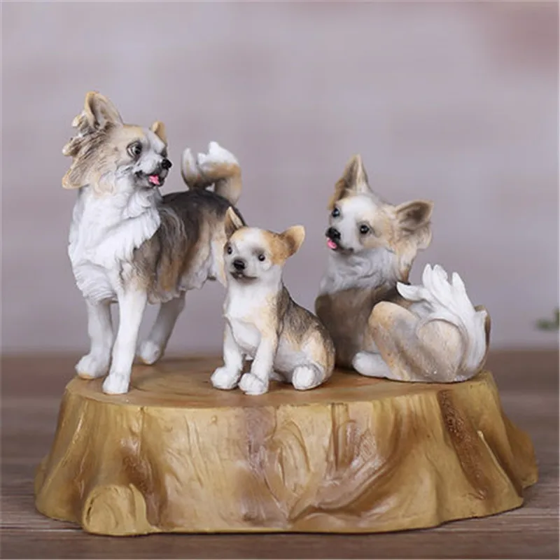 

3 Pcs/set Cute Puppy Statue Simulation Lucky Dogs Welsh Springer Spaniel Shiba Inu Creative Home Decor Action Figure Toy P969