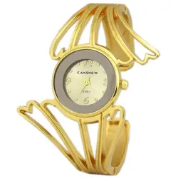 Лидер продаж дамы золотой браслет часы преувеличены Мода женские кварцевые часы Мода