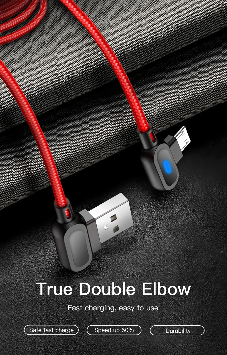 !ACCEZZ 90 Degree Micro USB Cable Fast Charging For Xiaomi Redmi Note 5 Pro Samsung S6 S7 Huawei Tablet Android Data Sync Cables (2)