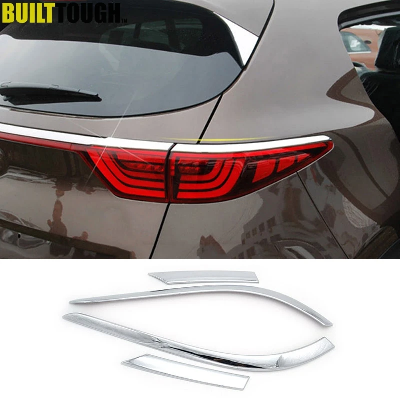 

For Kia Sportage QL 2017-2019 Chrome Rear Tail Light Taillight Lamp Cover Trim Eyebrow Eyelid Bezel Garnish Molding Car Styling