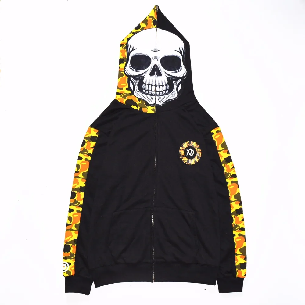 

GLENN BERGER Japanese harajuku streetwear hip hop skull Style hoodies men and women sweatshirts skateboard vetements jackets top