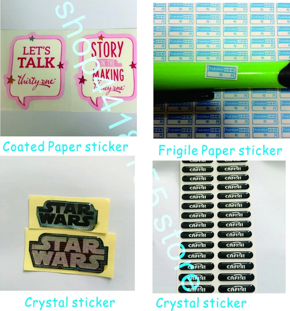 Impressão de Etiquetas de Veiculação Personalizado Etiqueta Papel Revestido Adesivo Lixeira Adesiva Prata Logo Fazer 8 High Quality Material escolar e de escritório