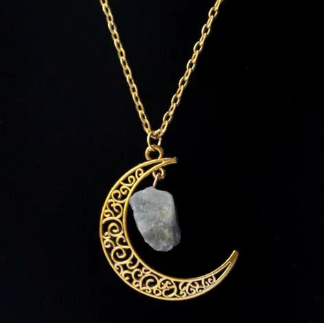 Ювелирные изделия hzew Sun Moon Подвеска из золотого натурального камня Сейлор Мун