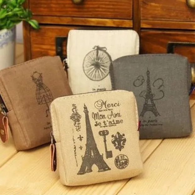 

Money Coin Purse Women Lady Retro Vintage Paris Small Wallet Printing Tower Clutch Bag Good Gift Coin Bags Girls Purse