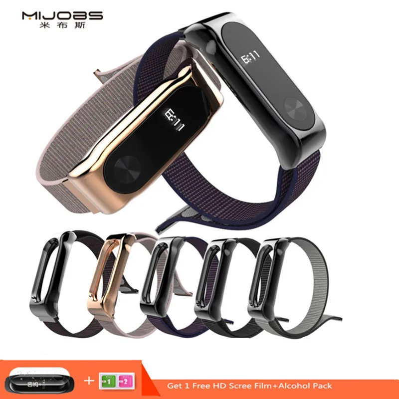 Нейлоновый ремешок Mijobs для Mi band 2 Xiaomi Band спортивный браслет смарт-часов часы |