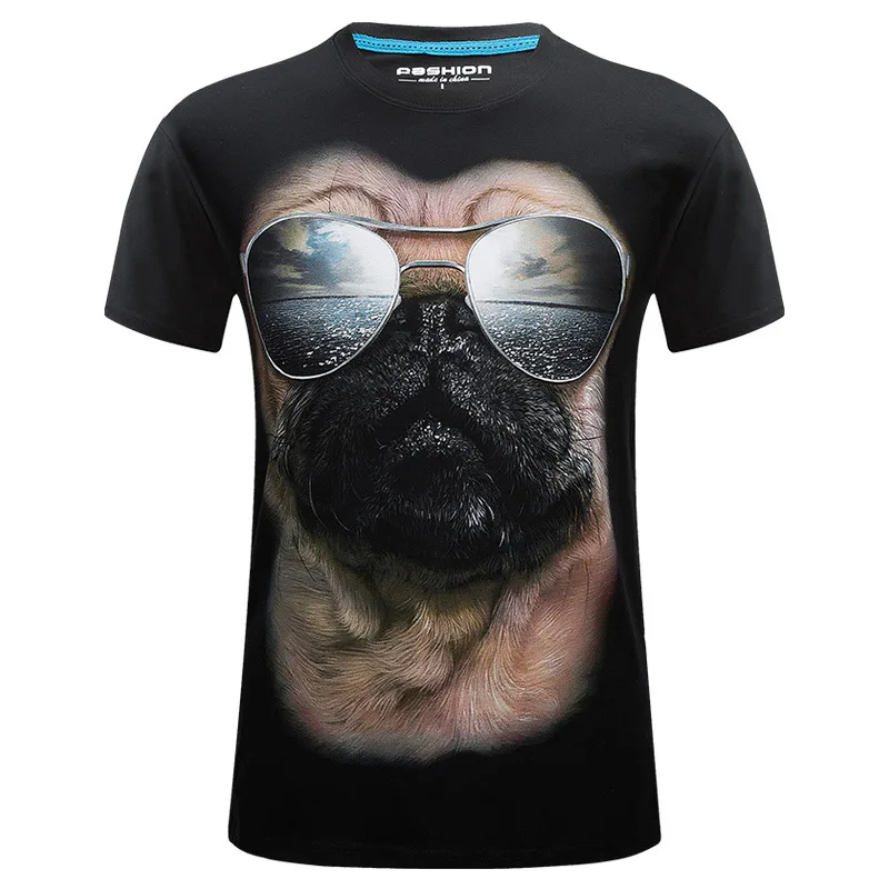

YZ Big Size S-6XL 2019 3D Men T-shirt Animal Shar Pei Print Personalized Funny Casual Summer Student Short Sleeve Men's T-shirt