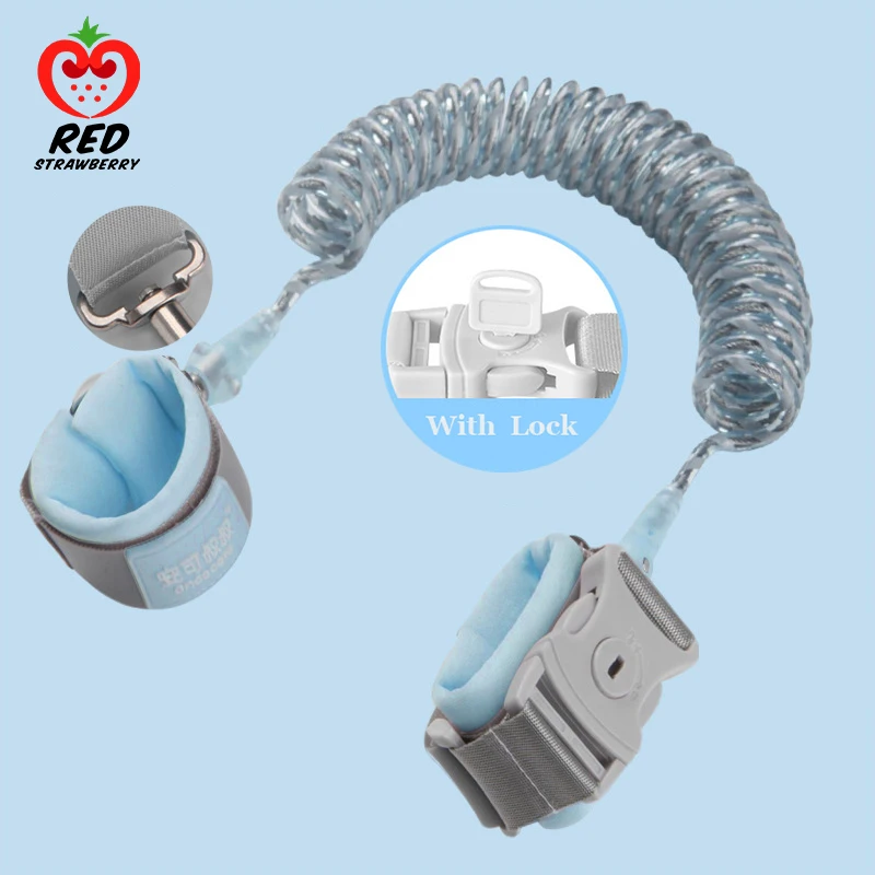 

360 Degree Rotation Toddler Leash Safety Harness Reflective Anti Lost Wrist Link With Key Lock Baby Walking Hand Belt Wristband