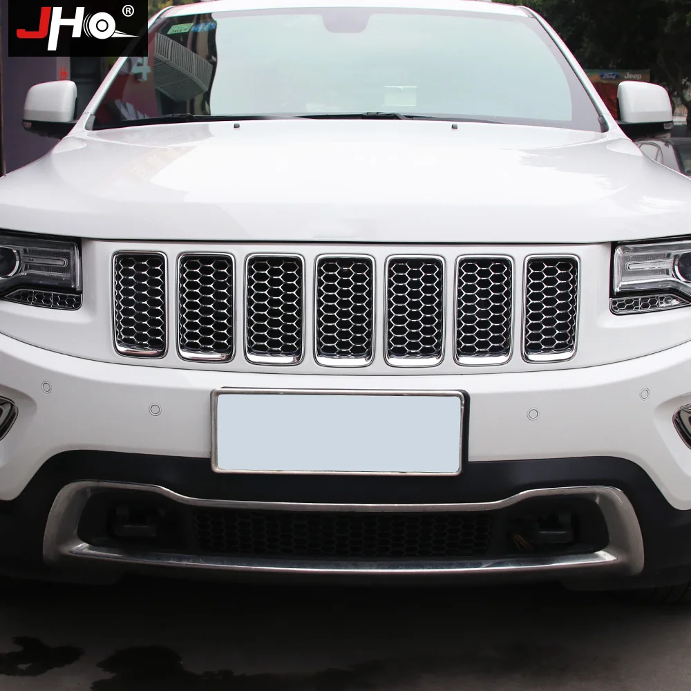 JHO ABS передняя решетка вставки сетки рамка Крышка Накладка для Jeep Grand Cherokee- 17 аксессуары для стайлинга автомобилей