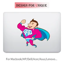 Dad is Super Man Fun Colorful Laptop Sticker for Apple Macbook Decal Pro Air Retina 11 12 13 15 inch Vinyl Mac Surface Book Skin