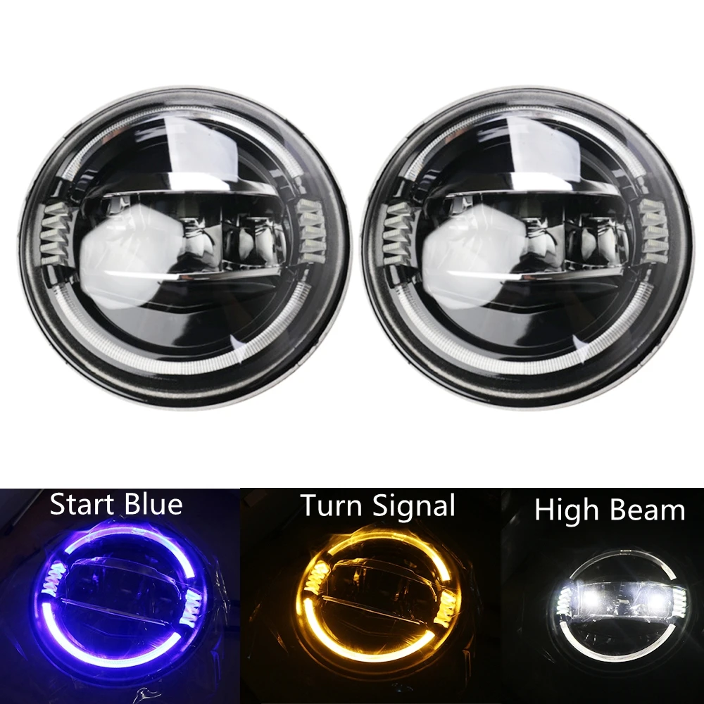 

Автомобильные аксессуары Wrangler, светодиодные фары 7 дюймов белого, янтарного, синего цвета, фары DRL с поворотным сигналом для Jeep JK TJ Hummer Suzuki