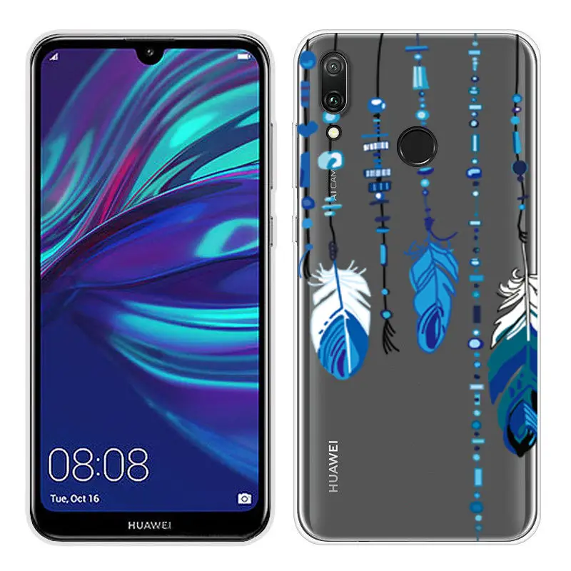 Cartoon Case for Huawei Y6 2019 Case Soft Silicone Back Cover Phone Case For Y7 2019 Honor 8x 9 10 Clear TPU Y 6 2019 Cover Capa (28)
