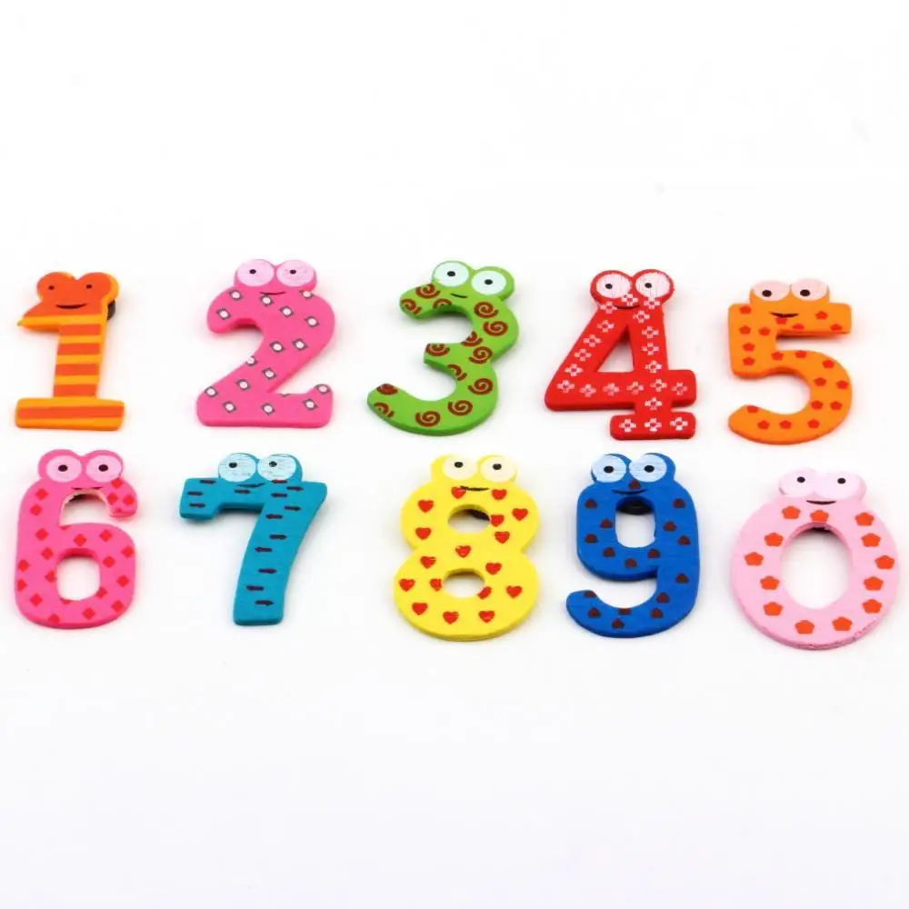 

10 pcs Magnet Education X mas Gift Set 10 Number Wooden Fridge Magnet Cartoon Education Learn Cute Kid Baby Toy Gifts Hot Sale