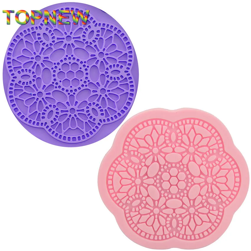 Hot Dia 9.8CM lace silicone mold cake molds flower lace fondant cake