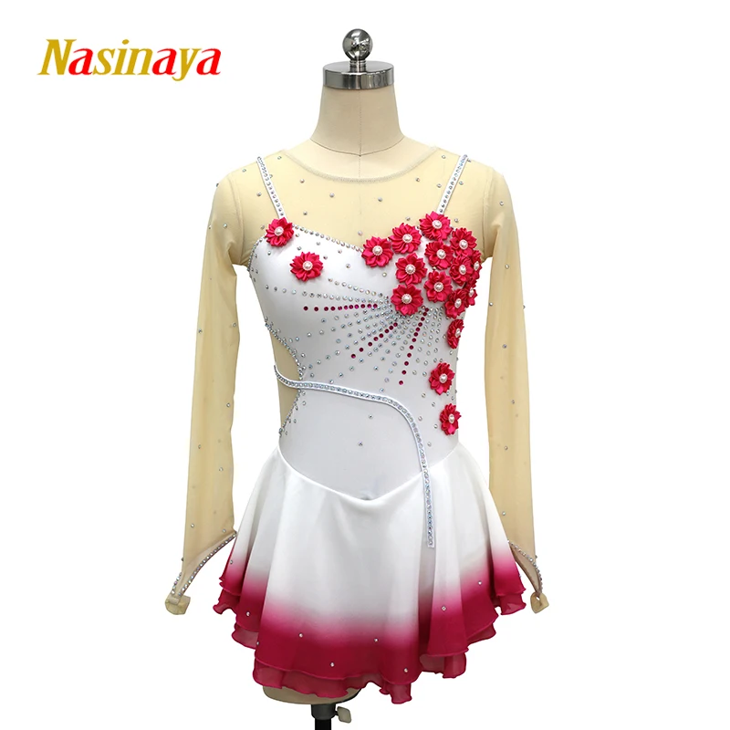 

Nasinaya Figure Skating Dress Customized Competition Ice Skating Skirt for Girl Women Kids Patinaje Gymnastics Performance 368
