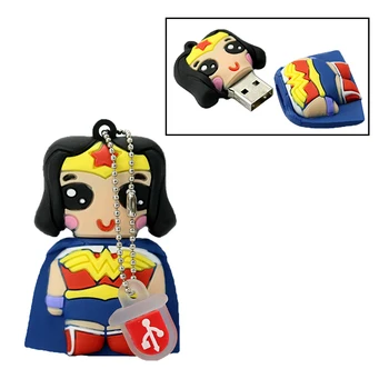 

New Super Hero Model Usb Flash Drive Avenger Superwoman Pendrive 4GB 8GB 16GB 32GB Memory Stick Storage Usb Card Creative U Disk