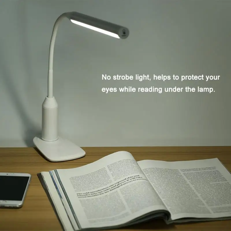 

USB Rechargeable LED Desk Lamp Gooseneck Tube Table Lamp lampara de mesa Touch Sensitive Clip Table Light for Reading Studying