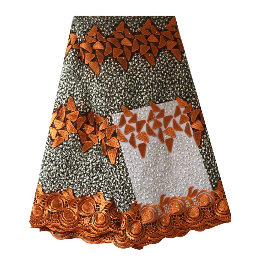 coffee gold lace fabric