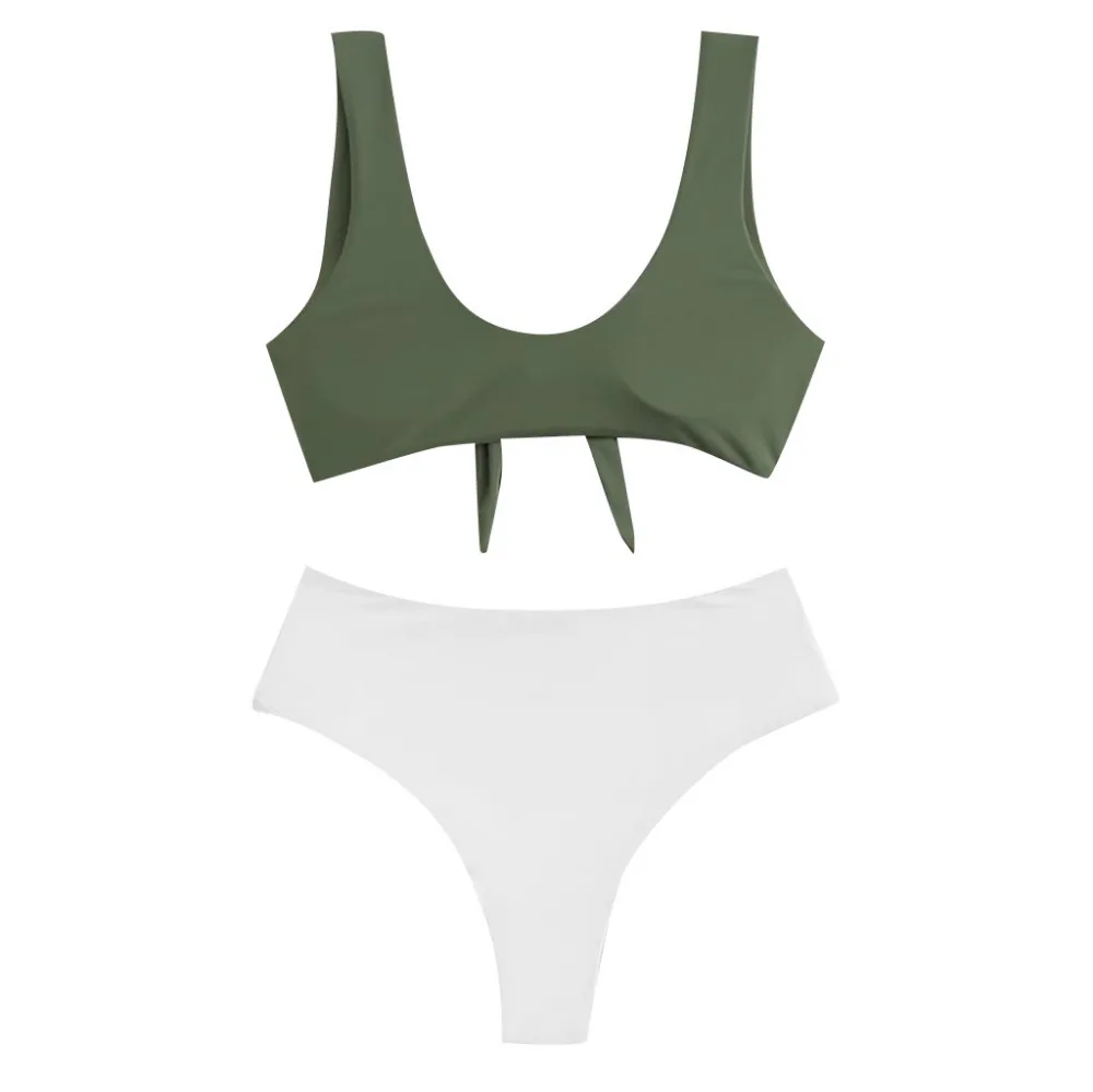 army green bathing suit top