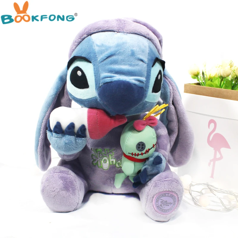 

Cute Lilo & Stitch Plush Toys Plush Toys Stich Holding Scrump Soft Stuffed Animal Dolls Kids Toys 26 CM