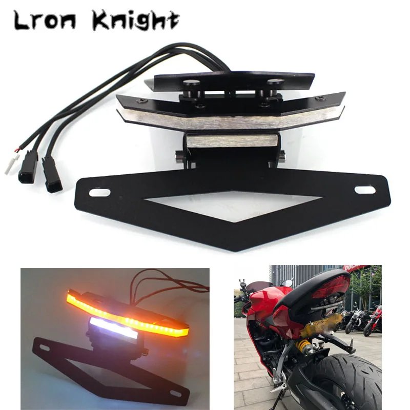 

For DUCATI Super Sport 939 Monster 797 821 2018 Motorcycle Rear Tail Lights Turn Signals Integrated LED License Plate Bracket