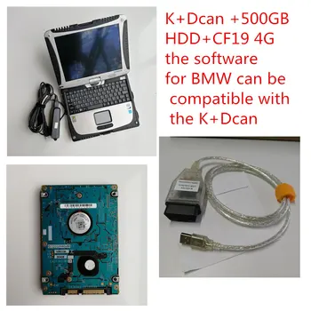 

2019 for Bmw Inpa K+DCAN cable automotivo repair diagnosis tool and scanner+500Gb hdd with the software+CF 19 4G used toughbook