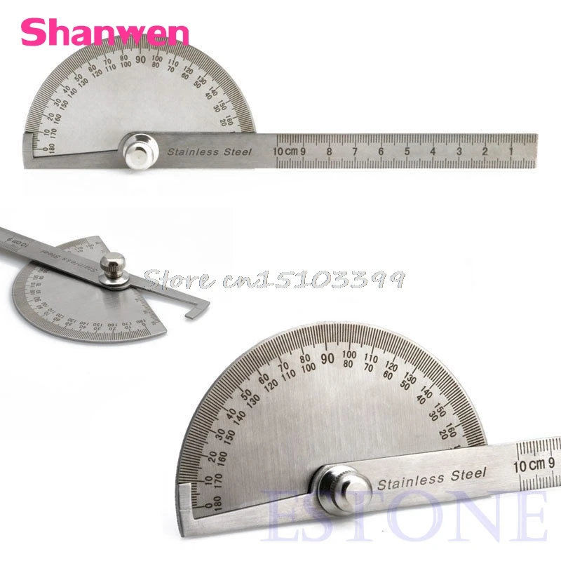 

New Stainless Steel 180 degree Protractor Angle Finder Arm Measuring Ruler Tool #G205M# Best Quality