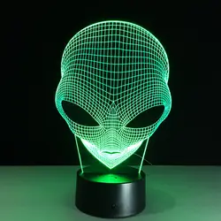 Новый марсиане 3D огни Дистанционное управление сенсорный LED визуальные фары подарки атмосферу Настольные лампы 7 Изменение цвета